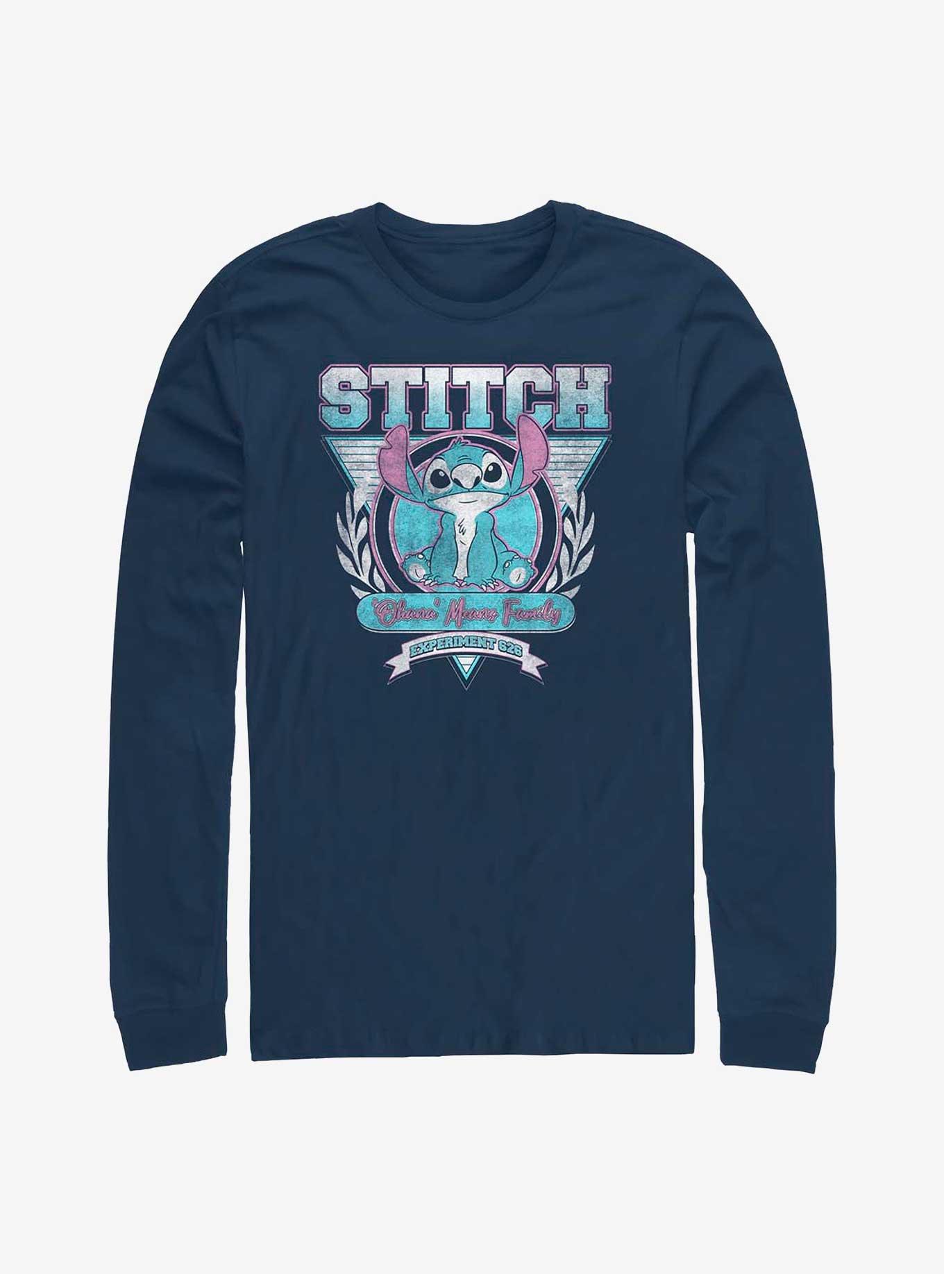 Disney Lilo & Stitch Retro Ohana Experiment 626 Long-Sleeve T-Shirt, NAVY, hi-res