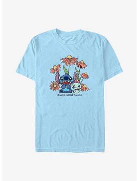 Disney Lilo & Stitch Chibi Floral Ohana Means Family T-Shirt, , hi-res