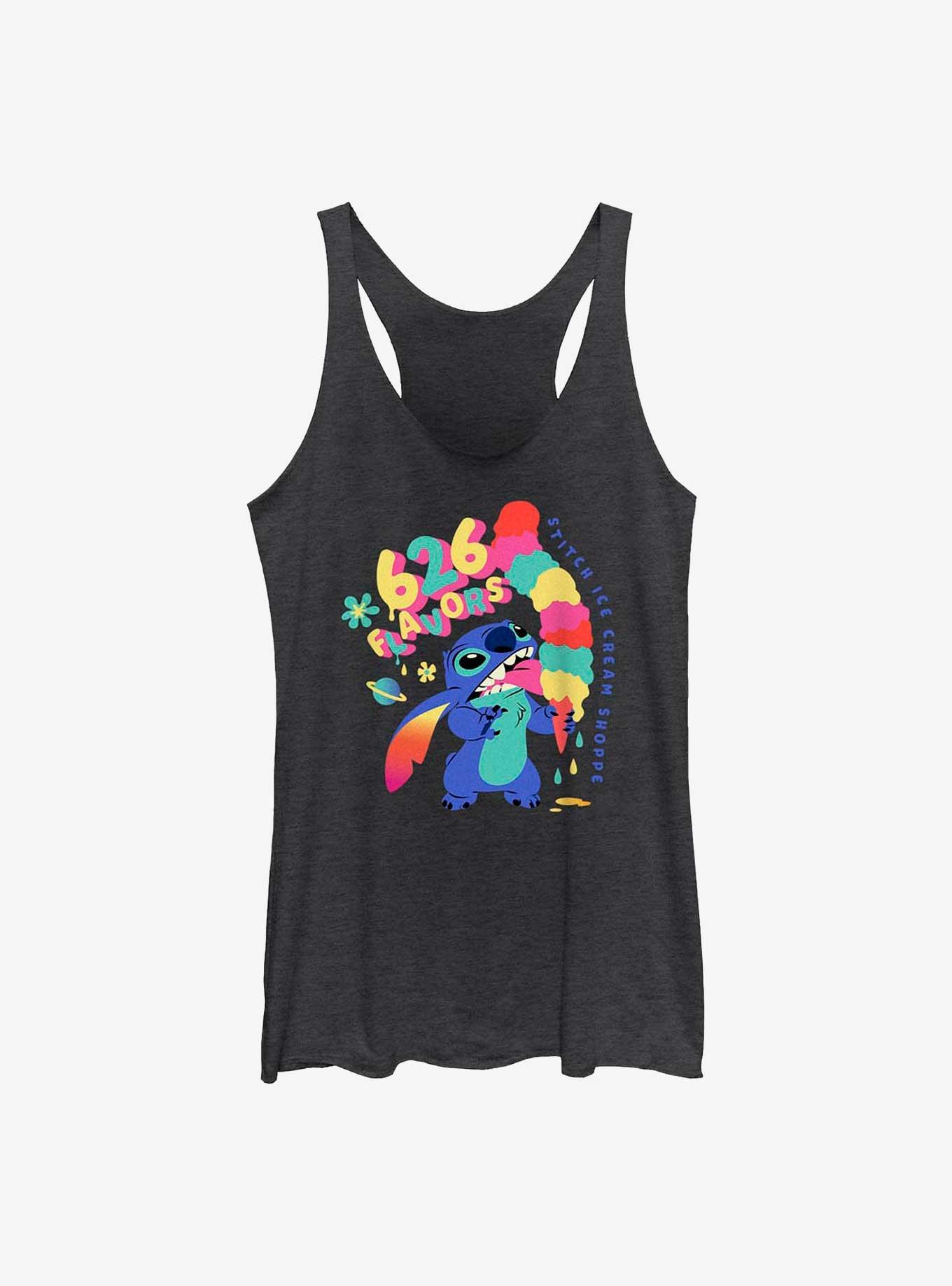 Disney Lilo & Stitch 626 Flavors Ice Cream Womens Tank Top, BLK HTR, hi-res