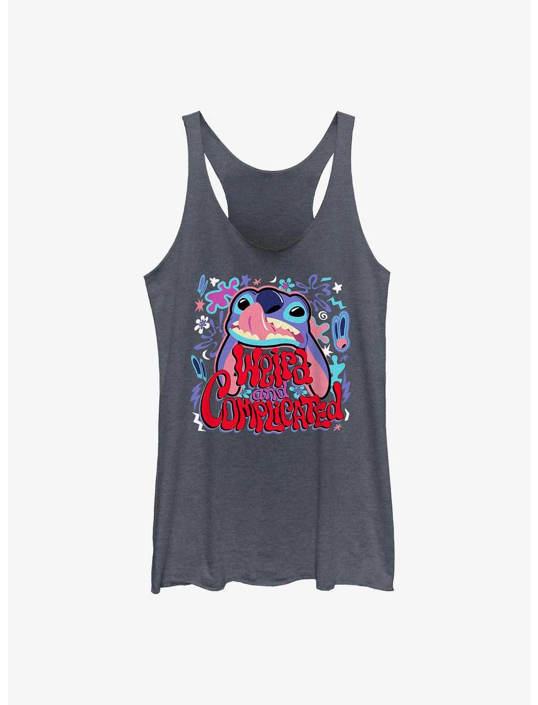 Disney Lilo & Stitch Weird And Complicated Womens Tank Top, NAVY HTR, hi-res