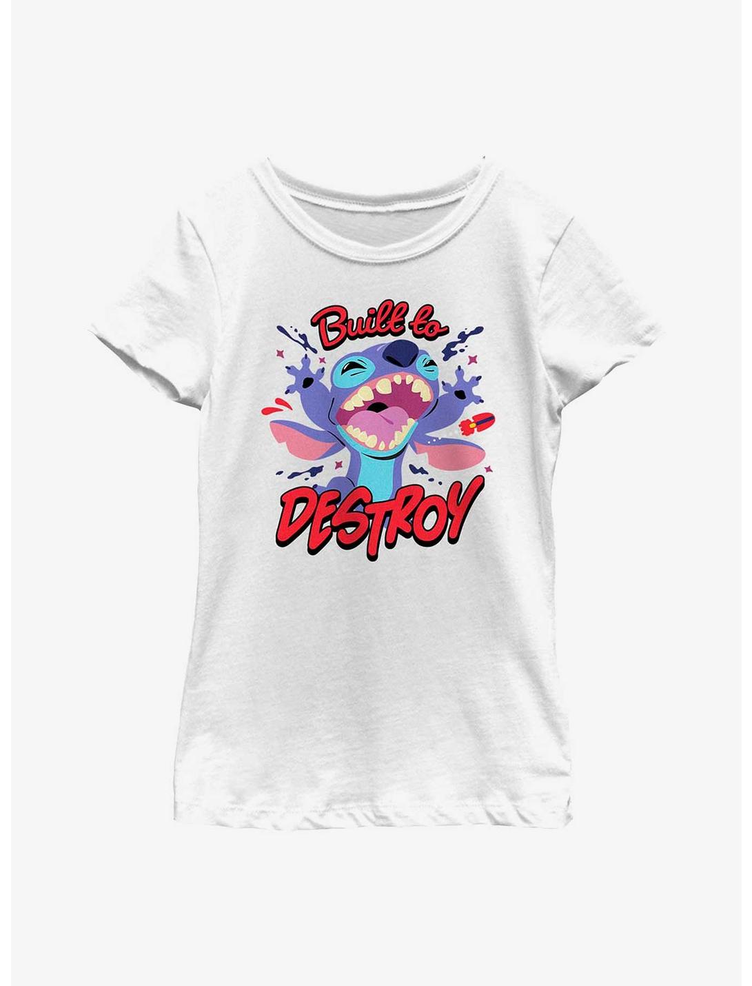 Disney Lilo & Stitch Built To Destroy Youth Girls T-Shirt, WHITE, hi-res