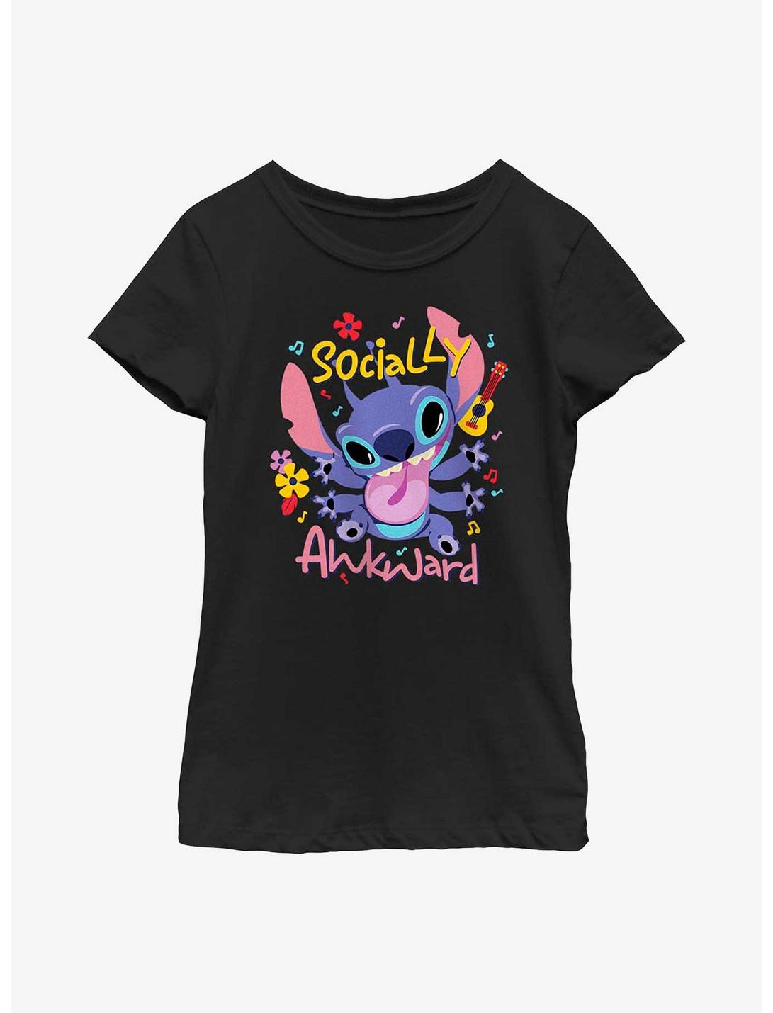 Disney Lilo & Stitch Socially Awkward Youth Girls T-Shirt, BLACK, hi-res