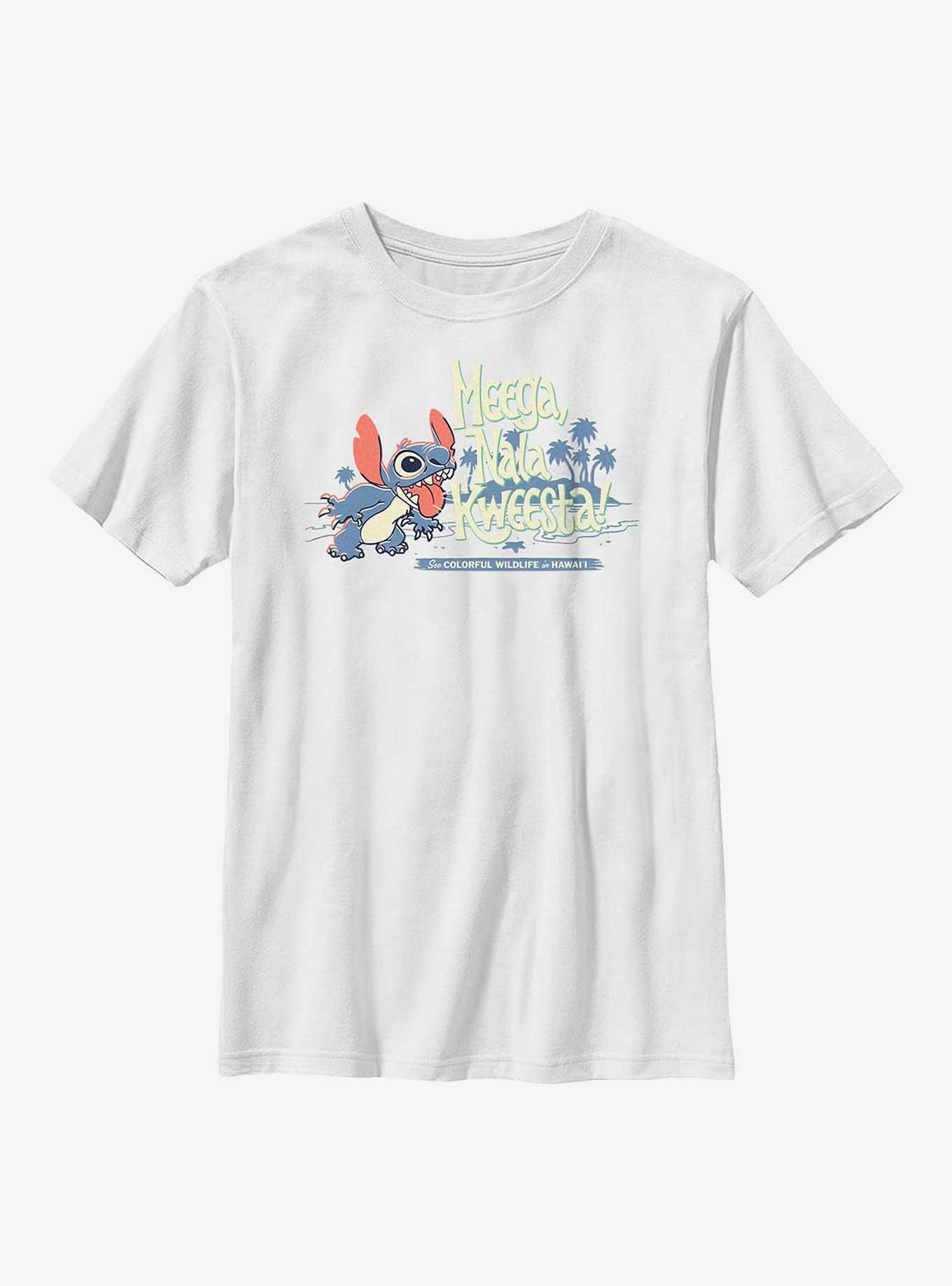 Disney Lilo & Stitch Meega, Nala Kweesta! Youth T-Shirt, WHITE, hi-res