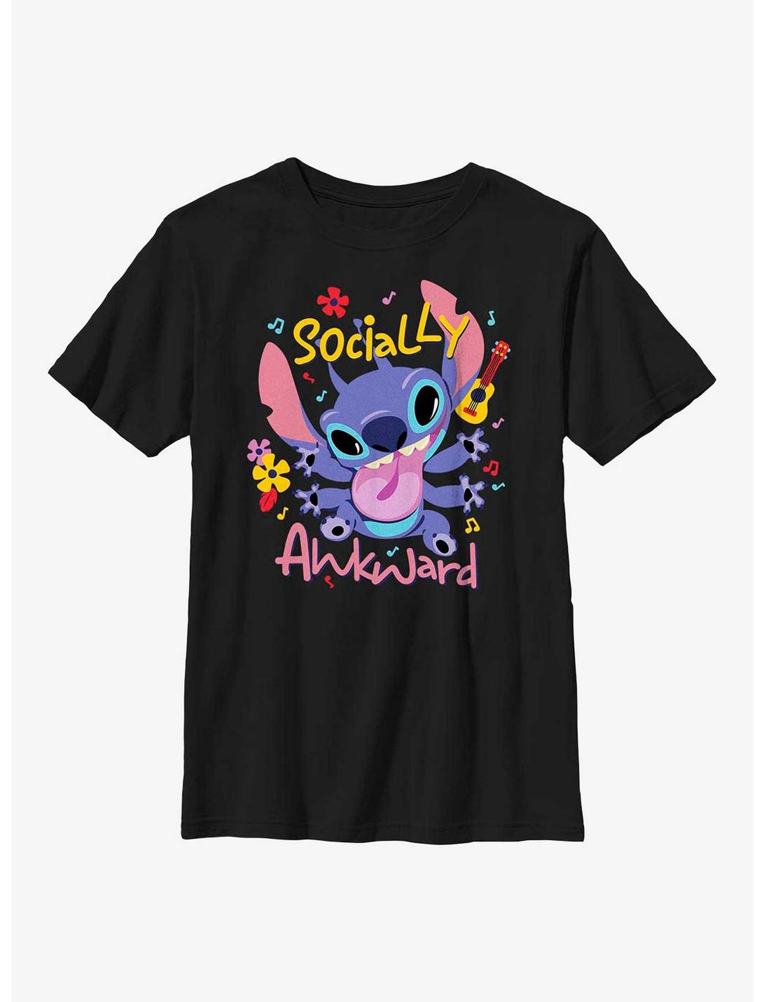 Disney Lilo & Stitch Socially Awkward Youth T-Shirt, BLACK, hi-res