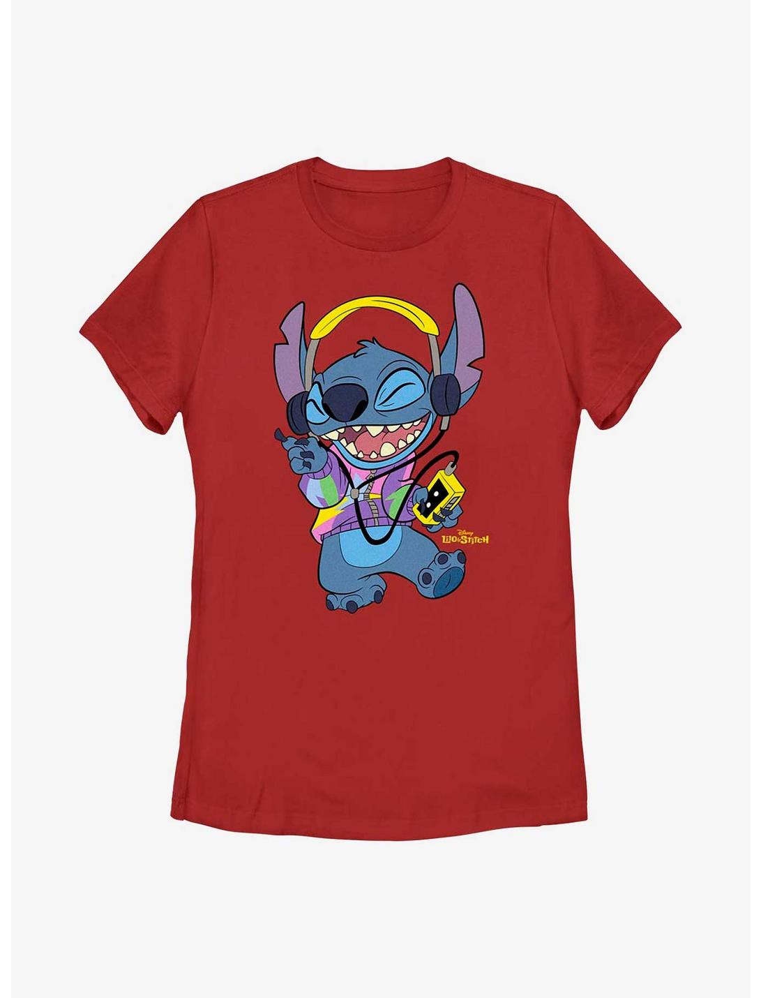 Disney Lilo & Stitch Rockin' Stitch Womens T-Shirt, RED, hi-res