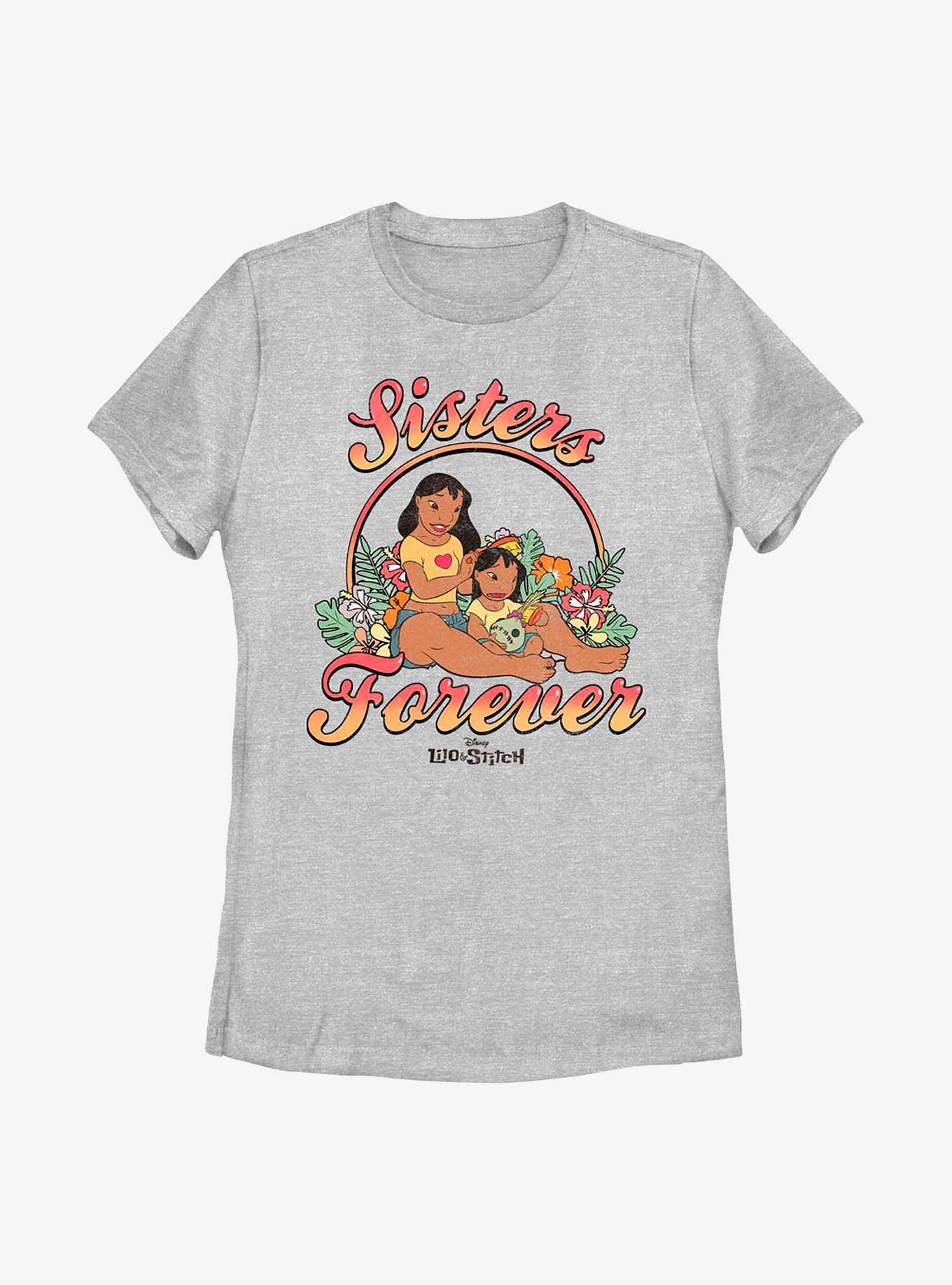 Disney Lilo & Stitch Sisters Forever Womens T-Shirt, ATH HTR, hi-res