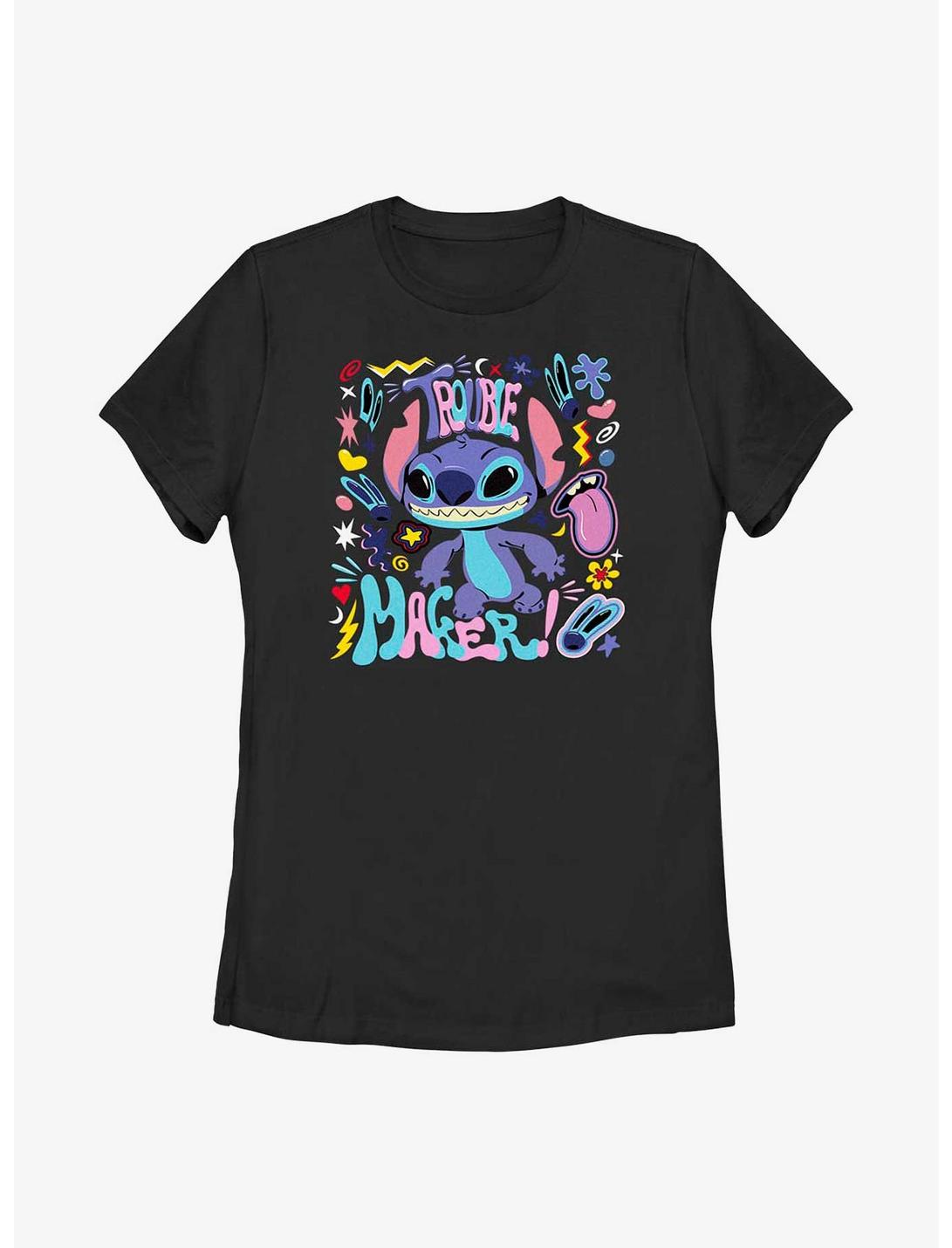 Disney Lilo & Stitch Trouble Maker Womens T-Shirt, BLACK, hi-res