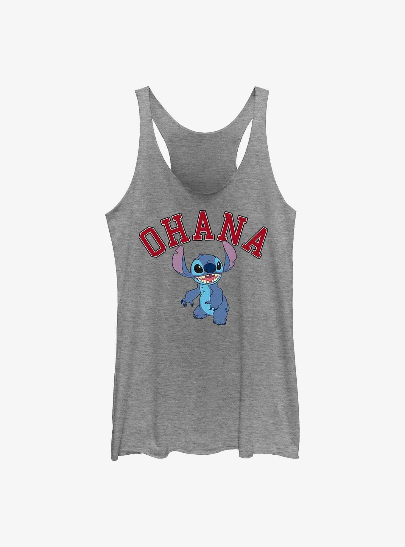 Disney Lilo & Stitch Ohana Collegiate Womens Tank Top, GRAY HTR, hi-res