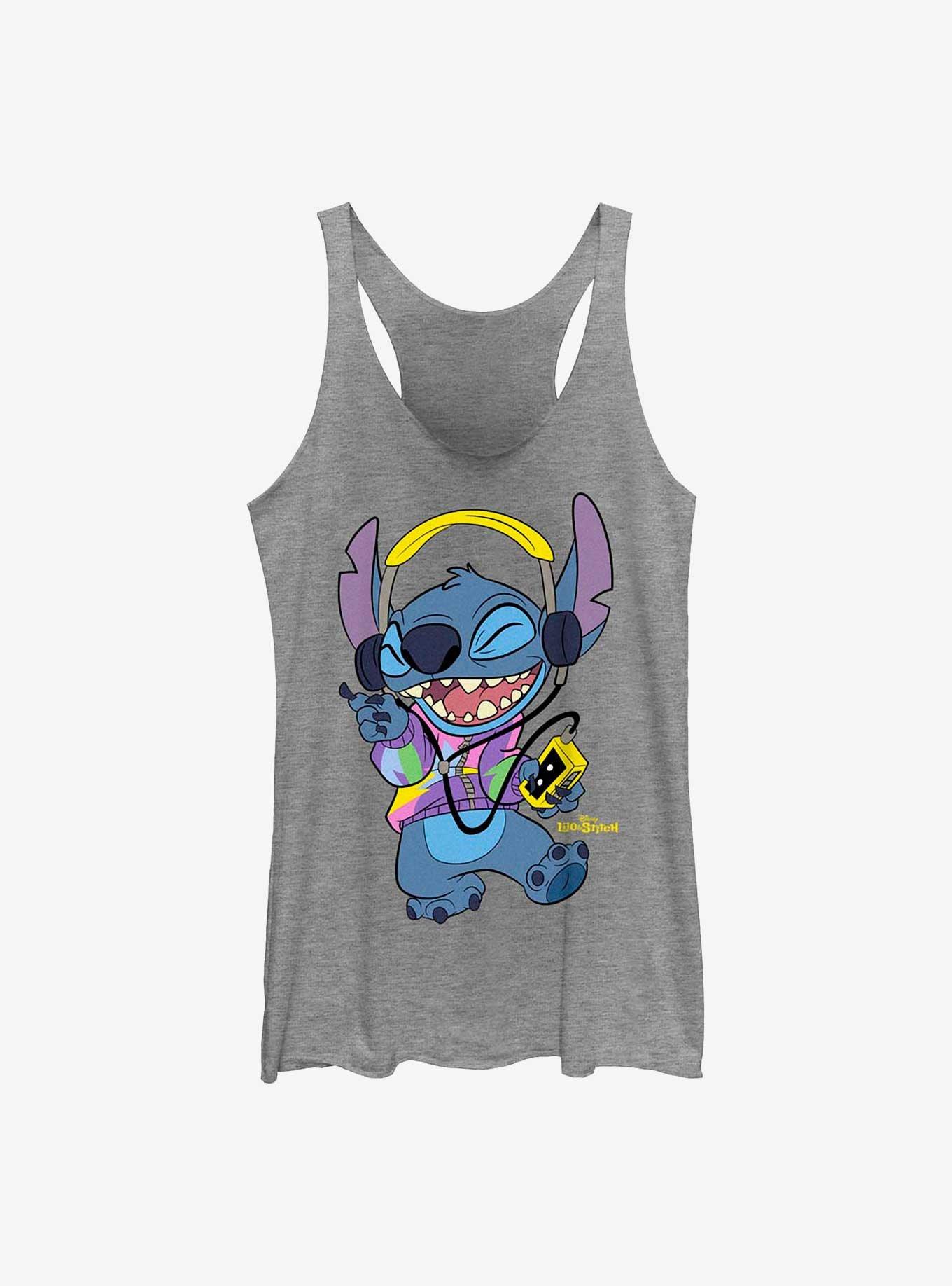 Disney Lilo & Stitch Rockin' Stitch Womens Tank Top, GRAY HTR, hi-res