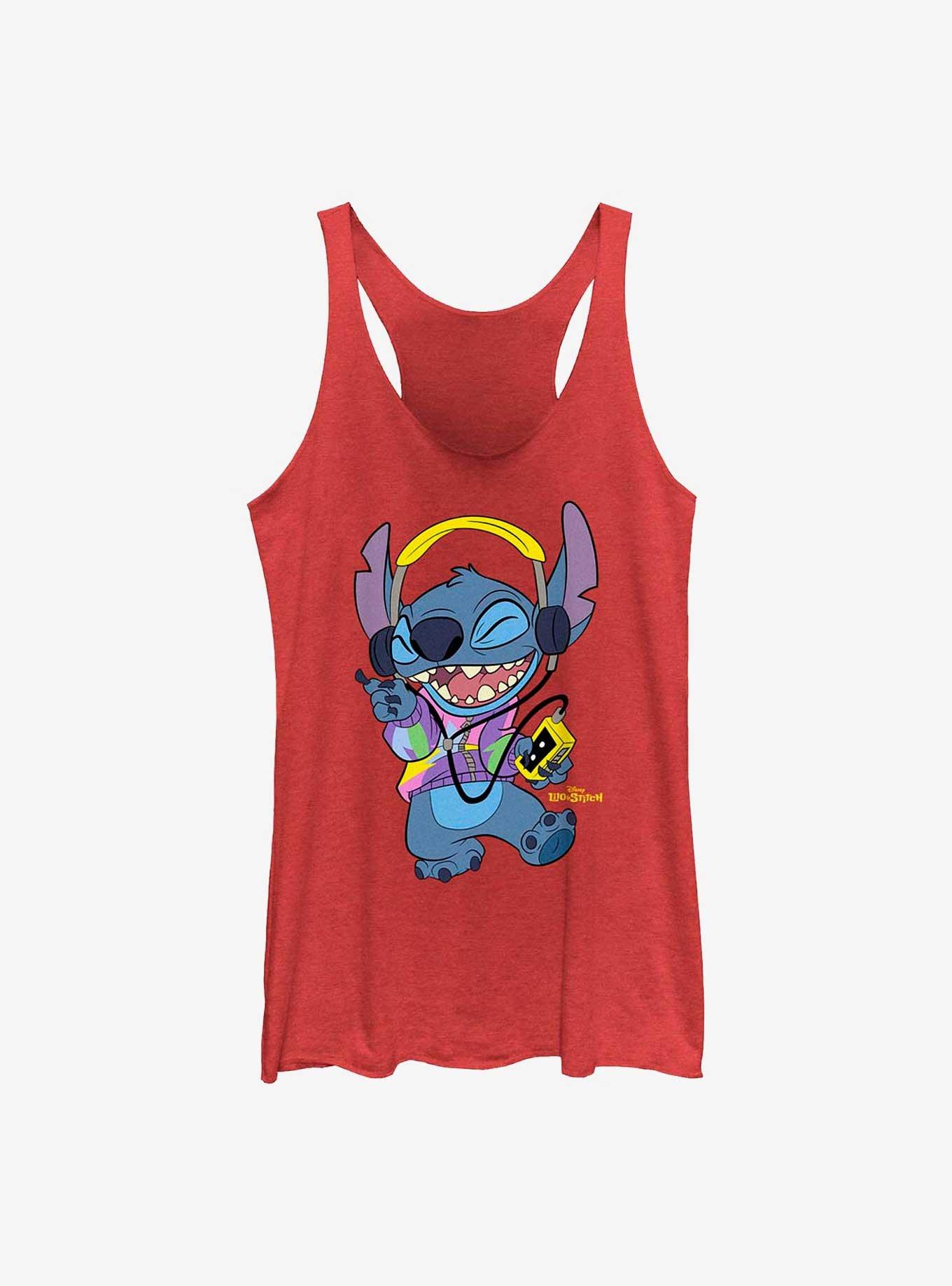 Disney Lilo & Stitch Rockin' Stitch Womens Tank Top, RED HTR, hi-res