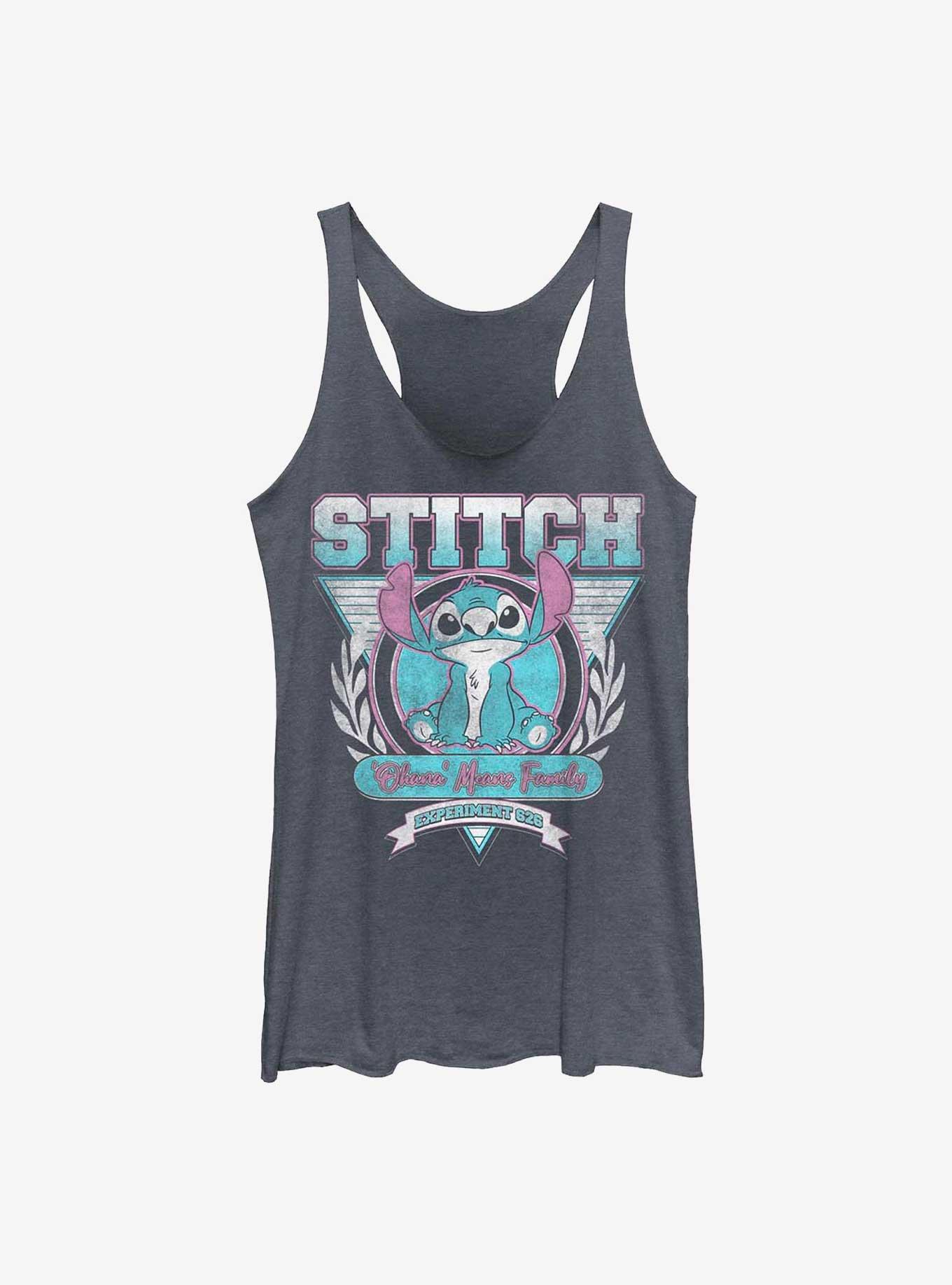 Disney Lilo & Stitch Retro Ohana Experiment 626 Womens Tank Top, NAVY HTR, hi-res