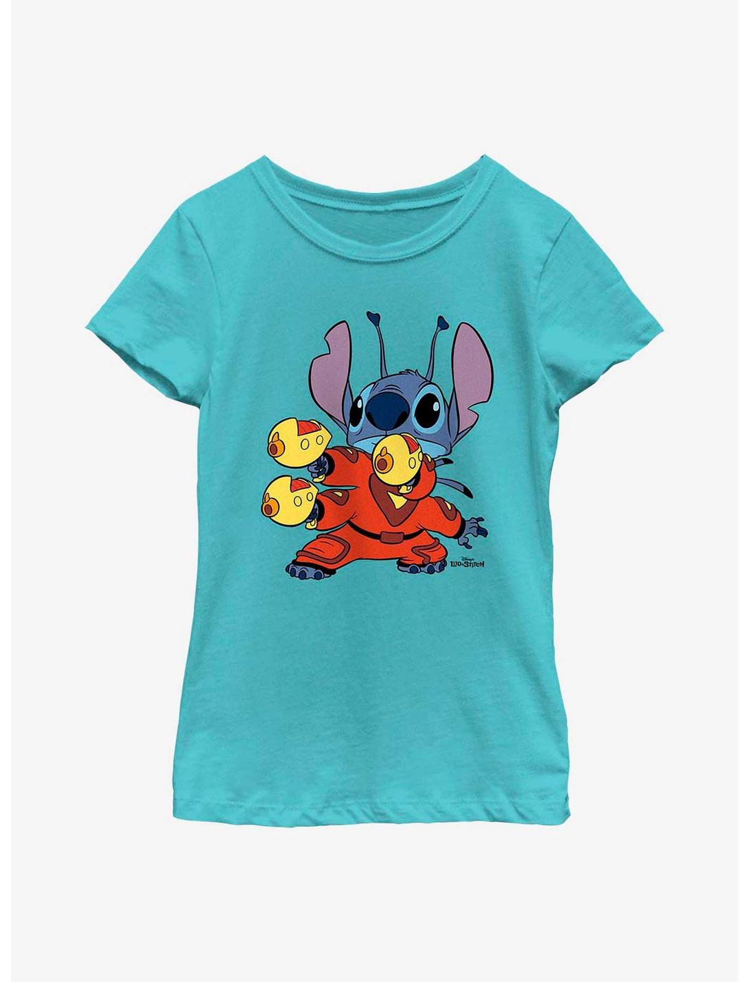 Disney Lilo & Stitch Space Suit Youth Girls T-Shirt, TAHI BLUE, hi-res