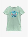 Disney Lilo & Stitch Make Waves All Day Youth Girls T-Shirt, MINT, hi-res