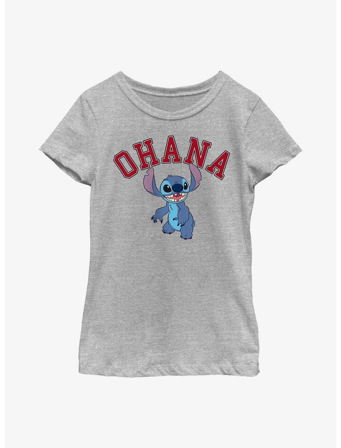 Disney Lilo & Stitch Ohana Collegiate Youth Girls T-Shirt, ATH HTR, hi-res