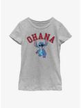 Disney Lilo & Stitch Ohana Collegiate Youth Girls T-Shirt, ATH HTR, hi-res