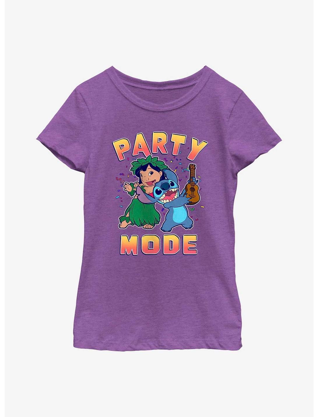 Disney Lilo & Stitch Party Mode Youth Girls T-Shirt, PURPLE BERRY, hi-res