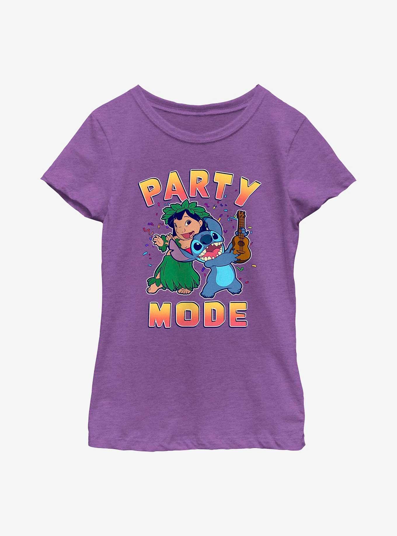 Disney Lilo & Stitch Party Mode Youth Girls T-Shirt, PURPLE BERRY, hi-res