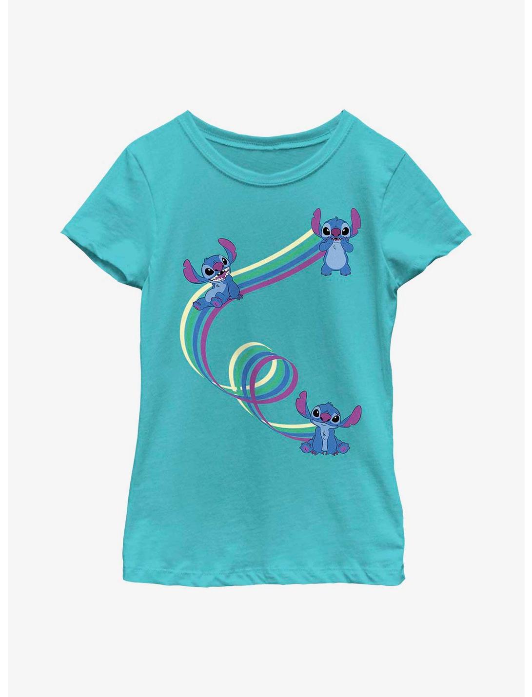 Disney Lilo & Stitch Ribbon Stitches Youth Girls T-Shirt, TAHI BLUE, hi-res