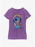 Disney Lilo & Stitch Rockin' Stitch Youth Girls T-Shirt, PURPLE BERRY, hi-res
