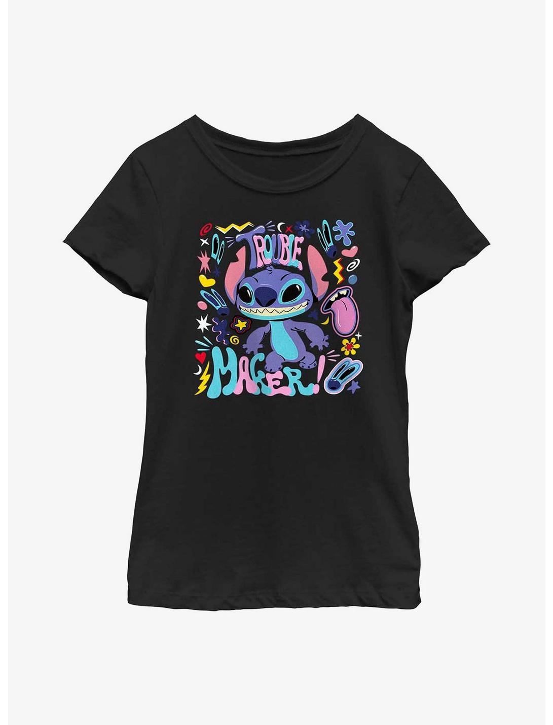 Disney Lilo & Stitch Trouble Maker Youth Girls T-Shirt, BLACK, hi-res