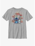 Disney Lilo & Stitch Chibi Floral Ohana Means Family Youth T-Shirt, ATH HTR, hi-res
