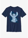 Disney Lilo & Stitch Floral Sketch Youth T-Shirt, NAVY, hi-res
