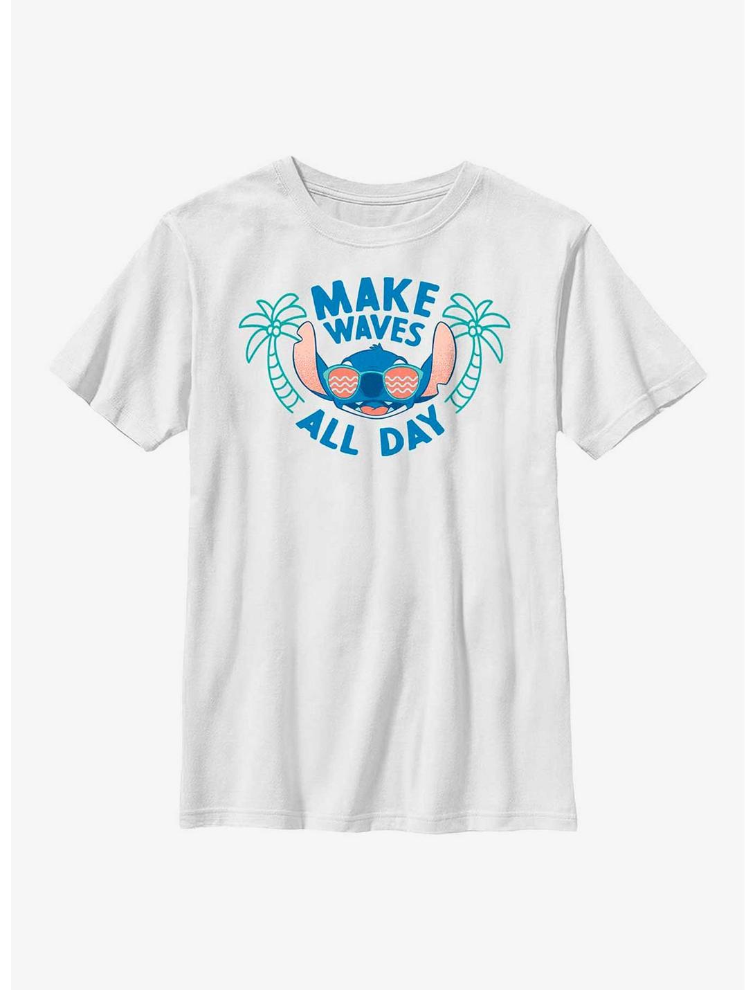 Disney Lilo & Stitch Make Waves All Day Youth T-Shirt, WHITE, hi-res