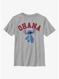 Disney Lilo & Stitch Ohana Collegiate Youth T-Shirt, ATH HTR, hi-res