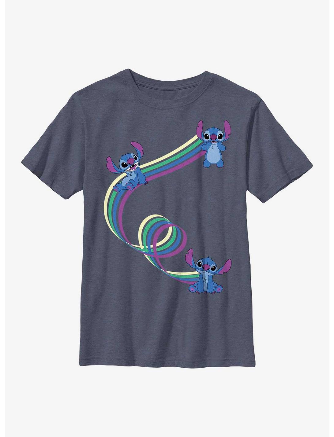 Disney Lilo & Stitch Ribbon Stitches Youth T-Shirt, NAVY HTR, hi-res