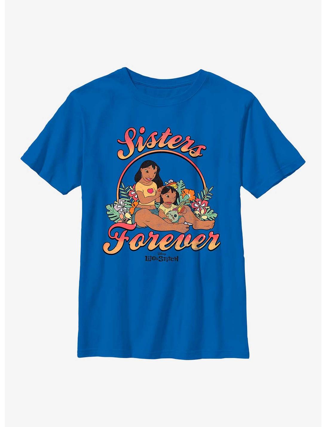 Disney Lilo & Stitch Sisters Forever Youth T-Shirt, ROYAL, hi-res