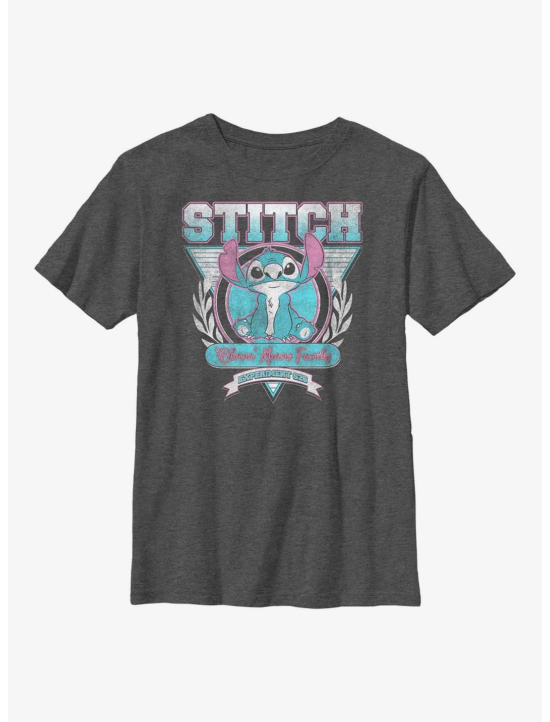 Disney Lilo & Stitch Retro Ohana Experiment 626 Youth T-Shirt, CHAR HTR, hi-res