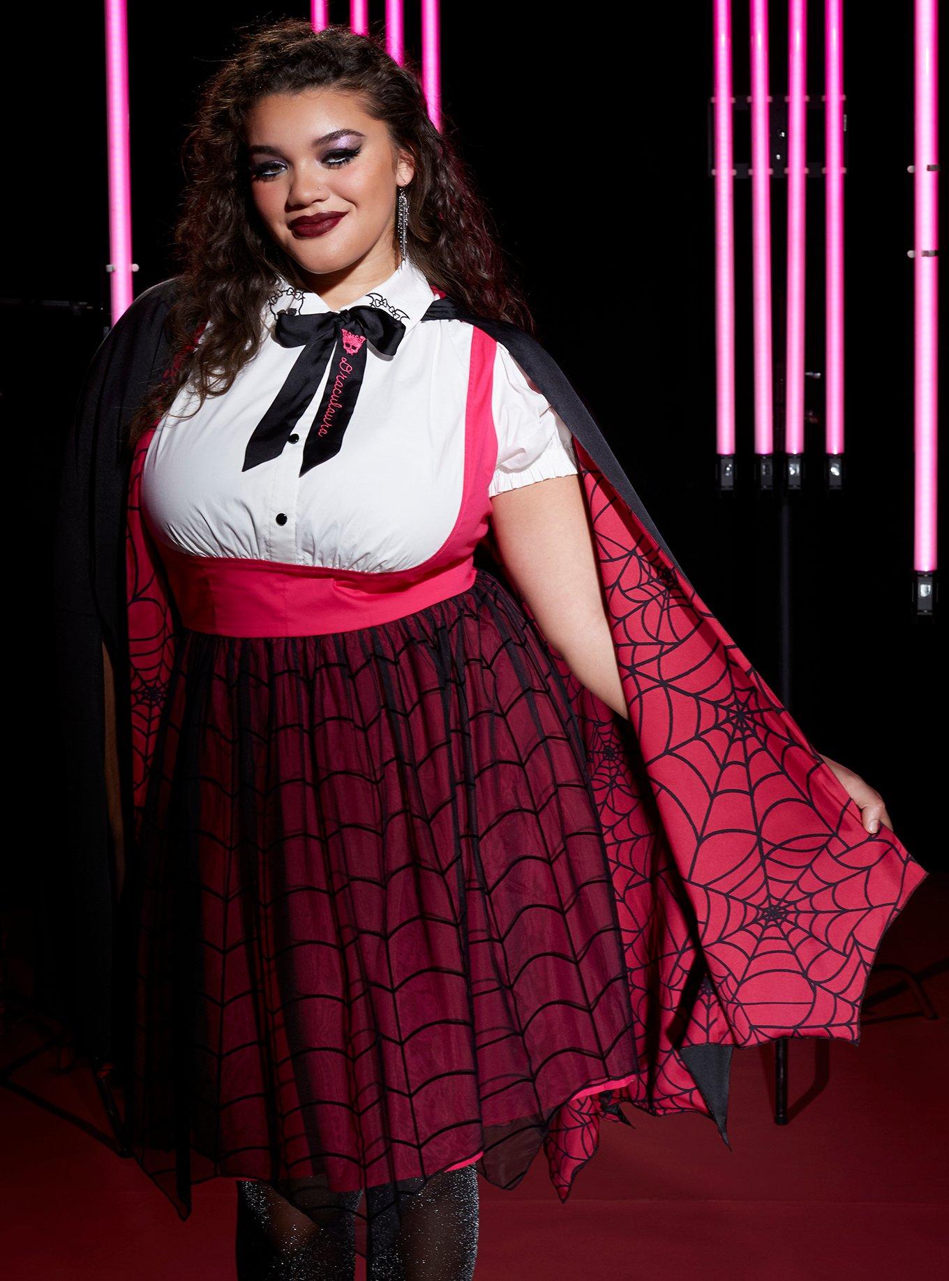 Monster High Draculaura Web Girls Cape Plus Size, MULTI, hi-res