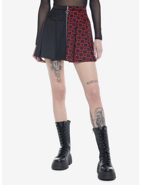 Red & Black Split Heart Checker Skirt, , hi-res