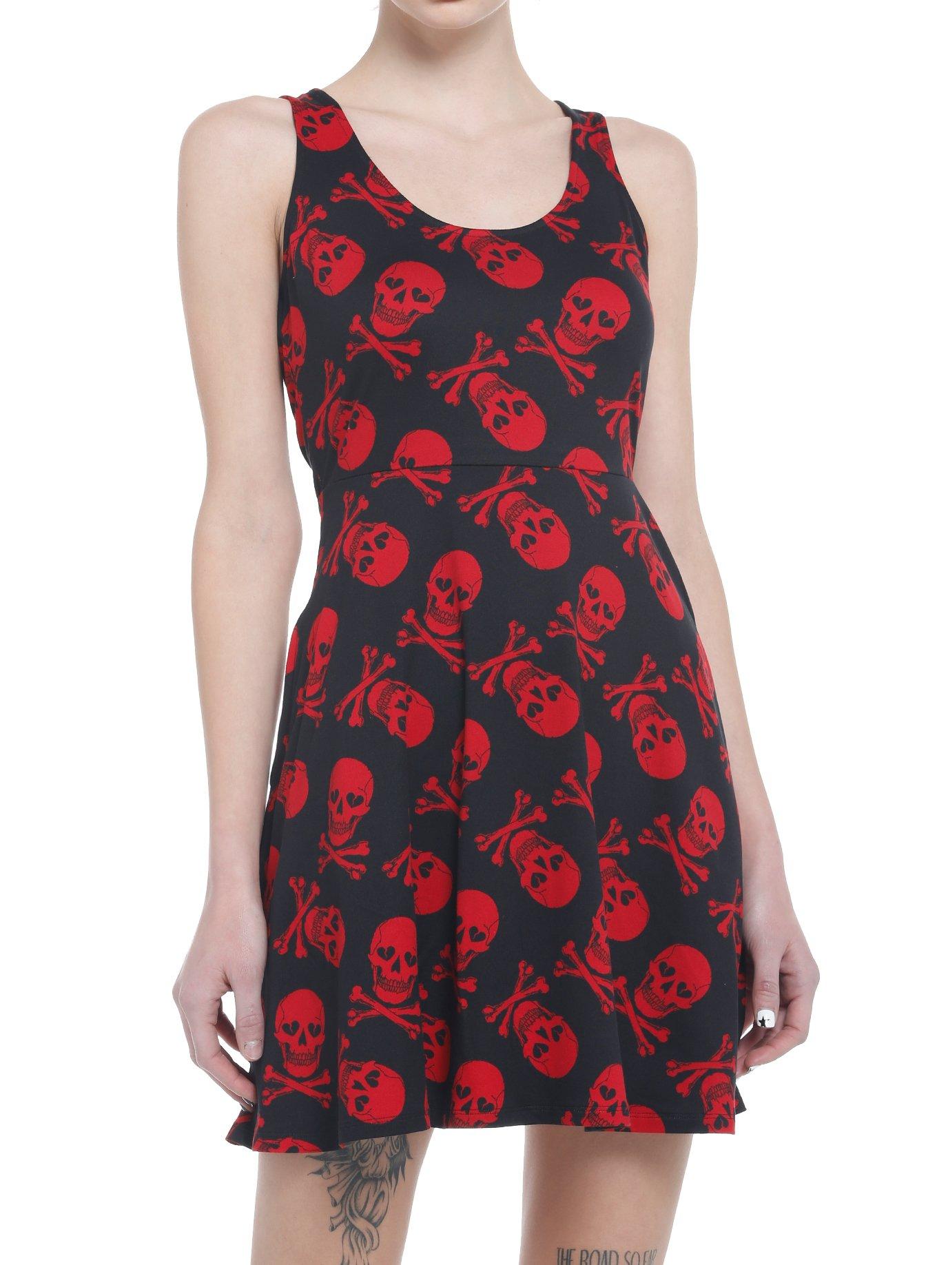 Skulls With Heart Eyes Tank Dress Hot Topic