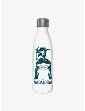 Star Wars The Mandalorian Cute Silhouette White Stainless Steel Water Bottle, , hi-res