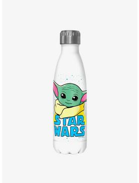 Star Wars The Mandalorian The Child Profile Logo White Stainless Steel Water Bottle, , hi-res