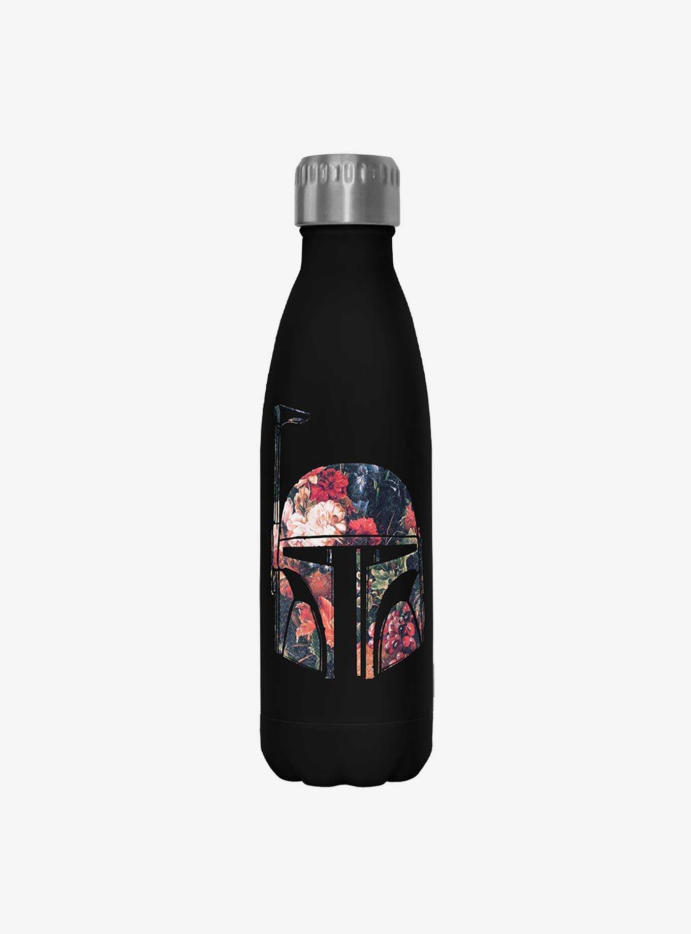 Star Wars Bobba Floral Black Stainless Steel Water Bottle, , hi-res