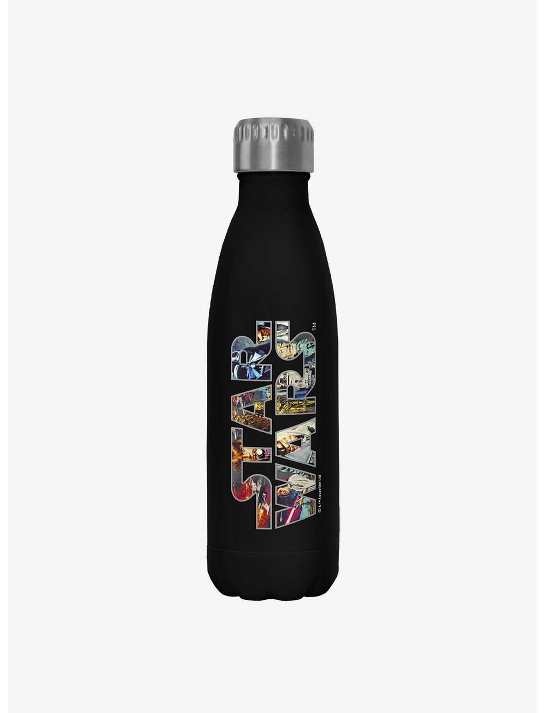 Star Wars Epic Logo Black Stainless Steel Water Bottle, , hi-res