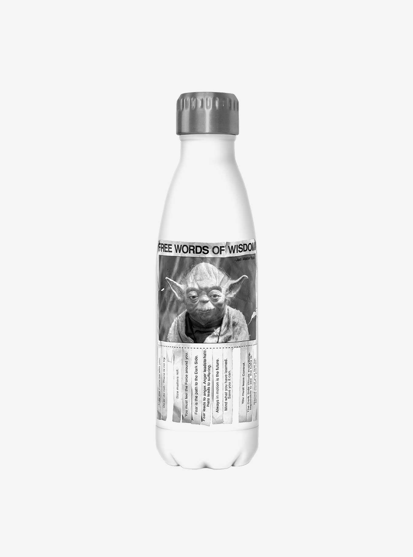Star Wars Words Of Wisdom White Stainless Steel Water Bottle, , hi-res