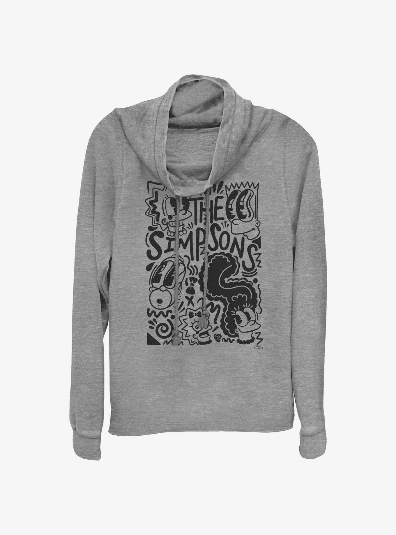 The Simpsons Pop Art Family Cowl Neck Long-Sleeve Top, , hi-res