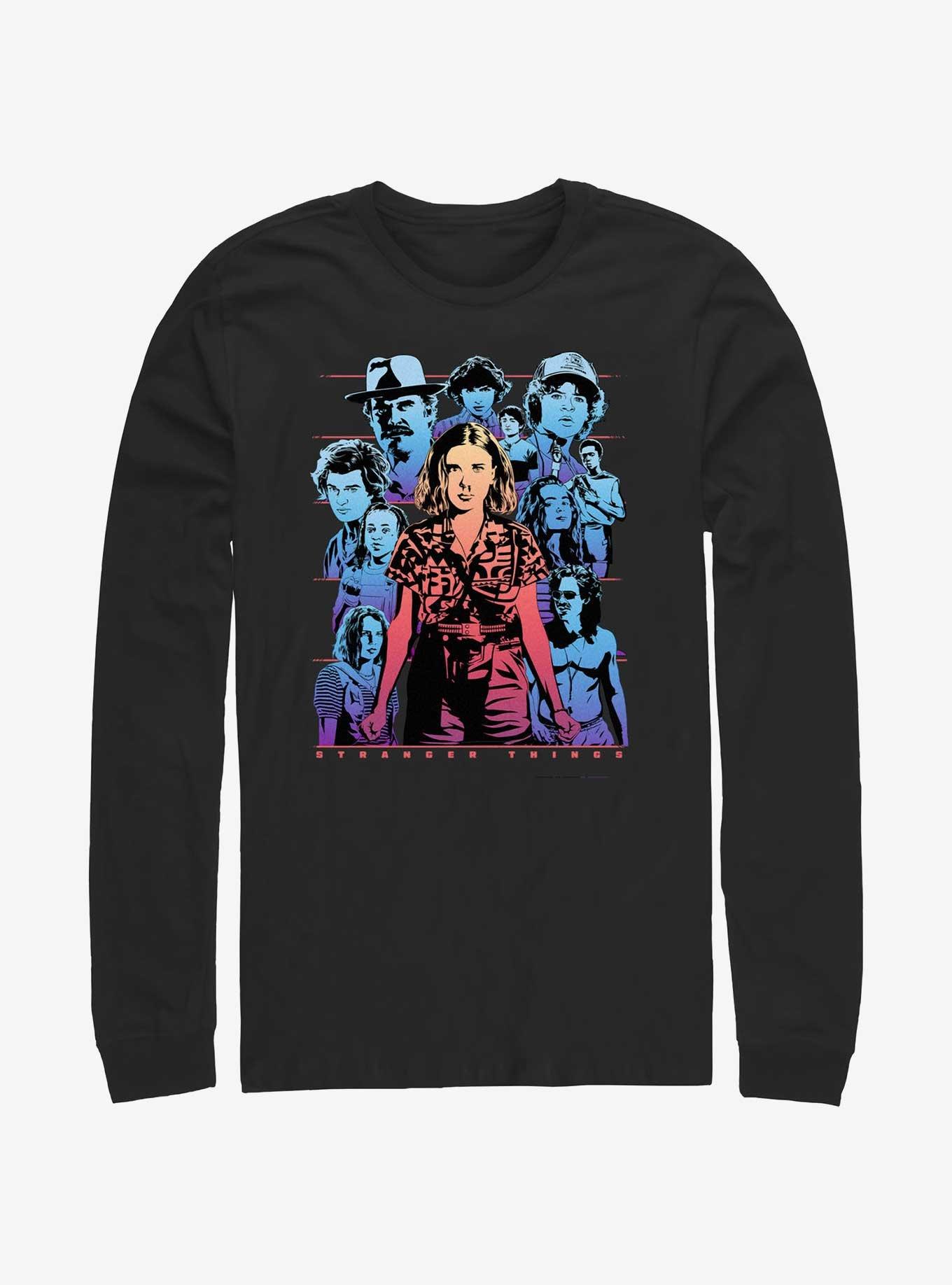 Stranger Things Populous Gaze Long Sleeve T-Shirt, BLACK, hi-res