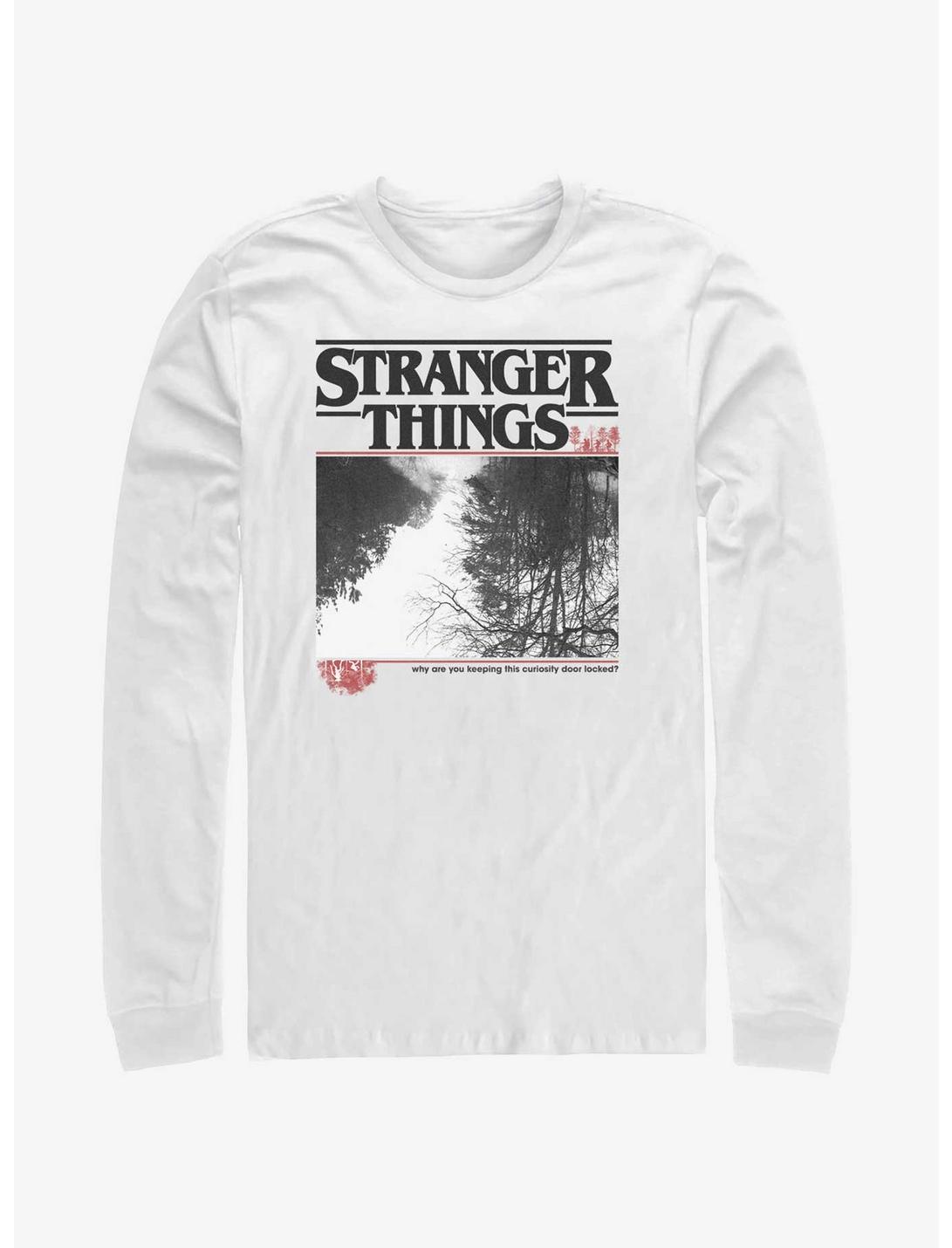 Stranger Things Forest Photo Logo Long Sleeve T-Shirt, WHITE, hi-res