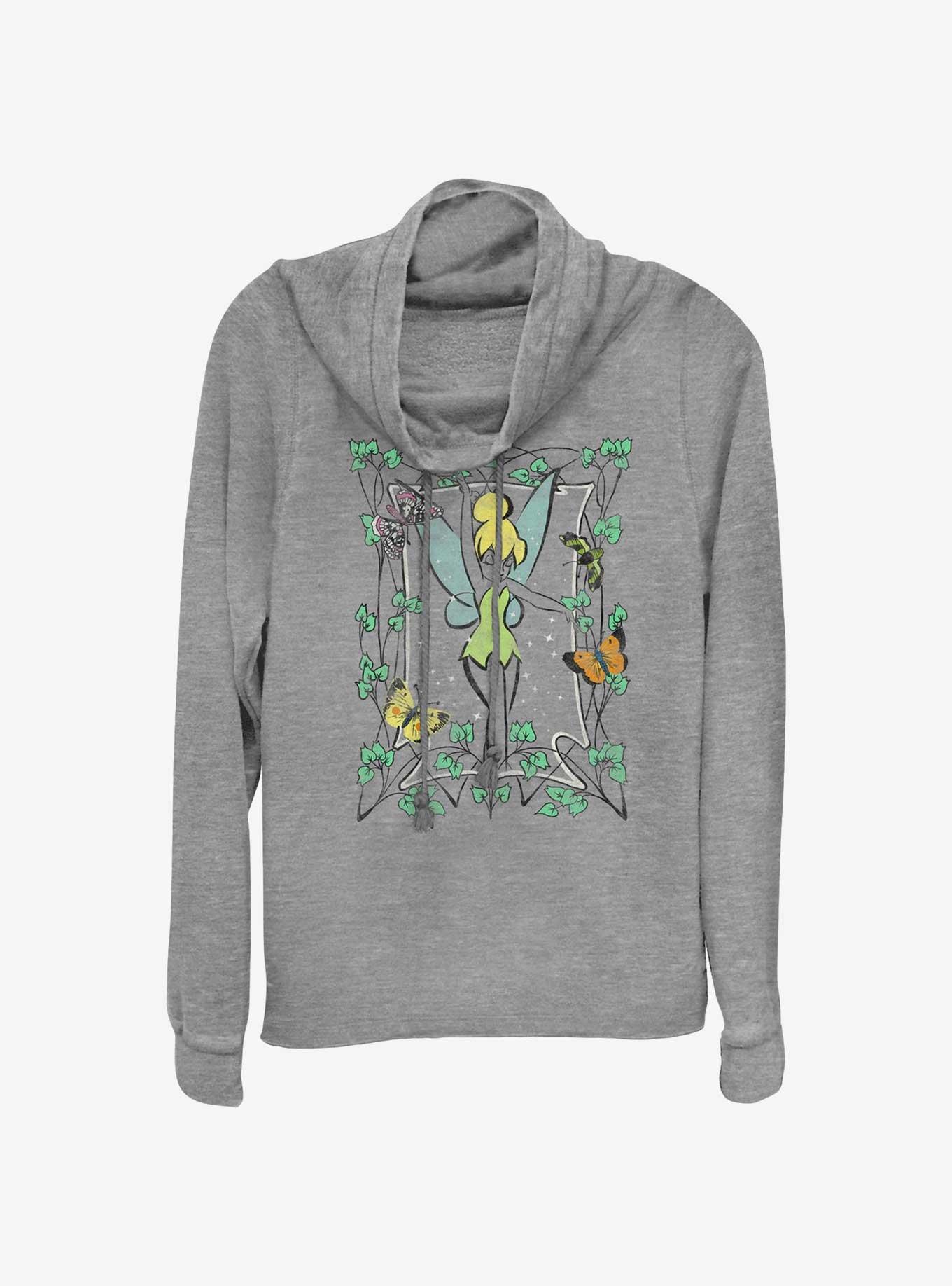 Disney Tinker Bell Illustration Cowl Neck Long-Sleeve Top, , hi-res