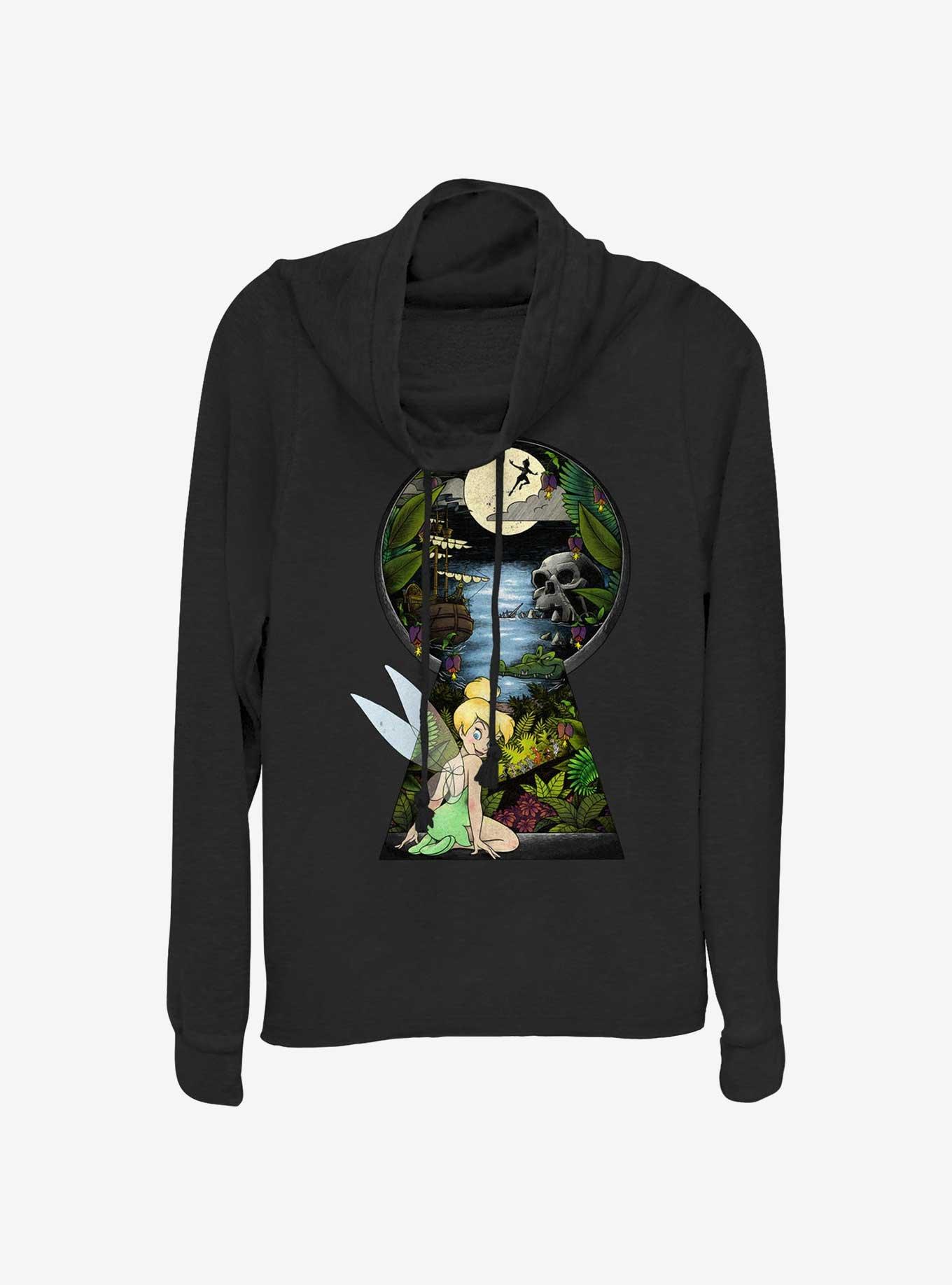 Disney Tinker Bell Keyhole To Neverland Cowl Neck Long-Sleeve Top, , hi-res