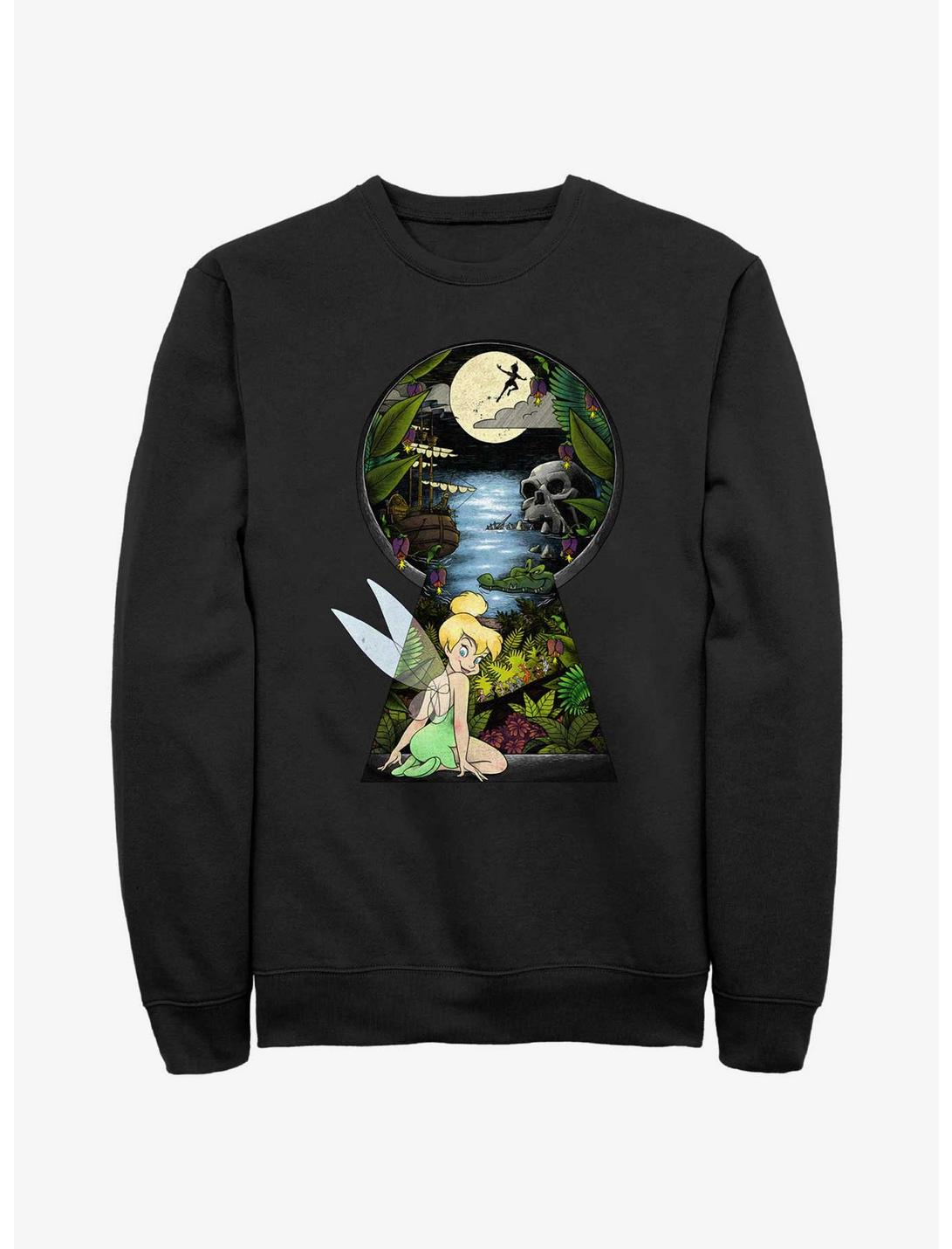 Disney Tinker Bell Keyhole To Neverland Sweatshirt, BLACK, hi-res