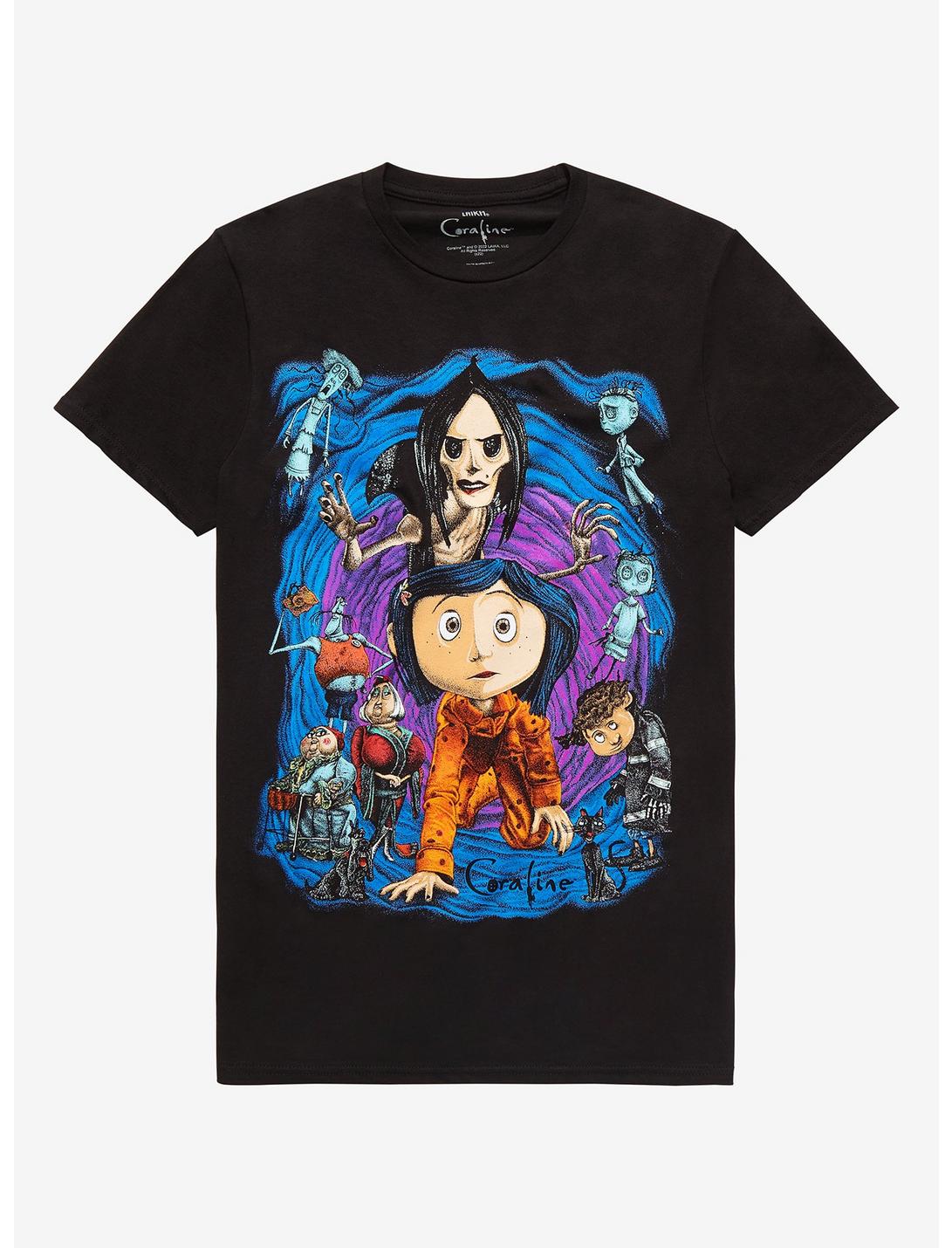 Coraline Spiral Tunnel Character T-Shirt, BLACK, hi-res