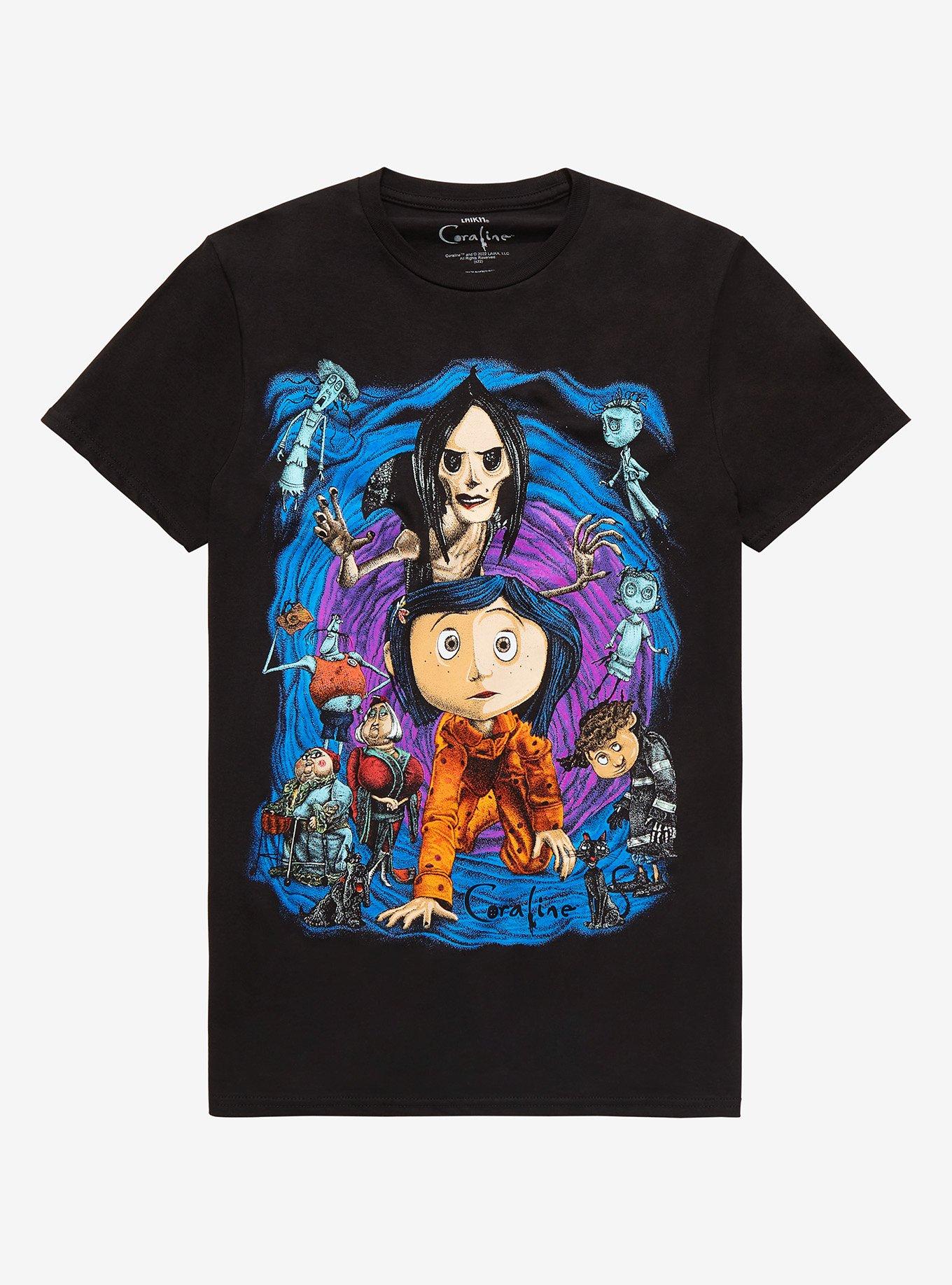 Coraline Spiral Tunnel Character T-Shirt, BLACK, hi-res