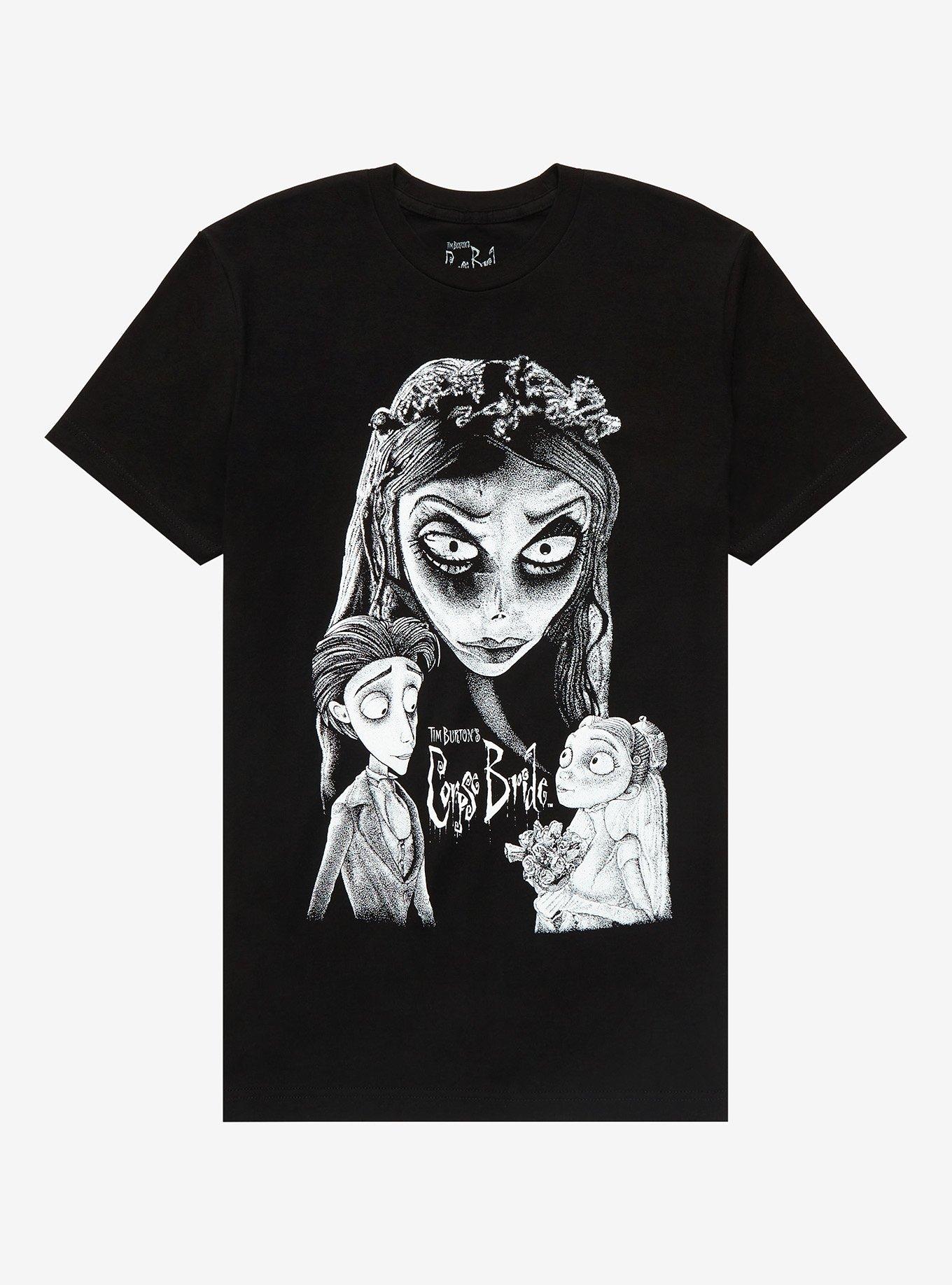 Corpse Bride Black & White Trio T-Shirt, BLACK, hi-res