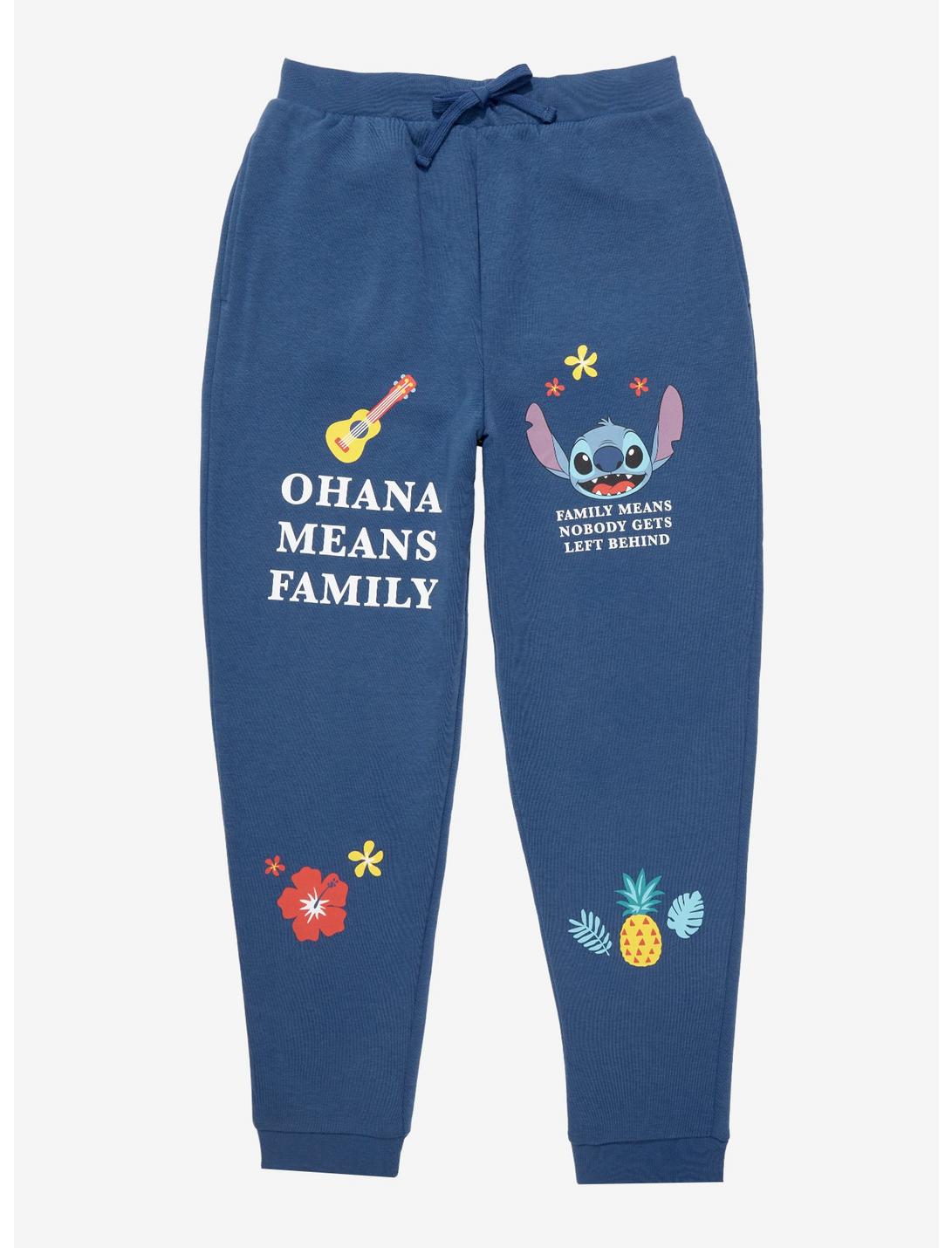 Disney Lilo & Stitch Ohana Means Family Joggers - BoxLunch Exclusive, NAVY, hi-res