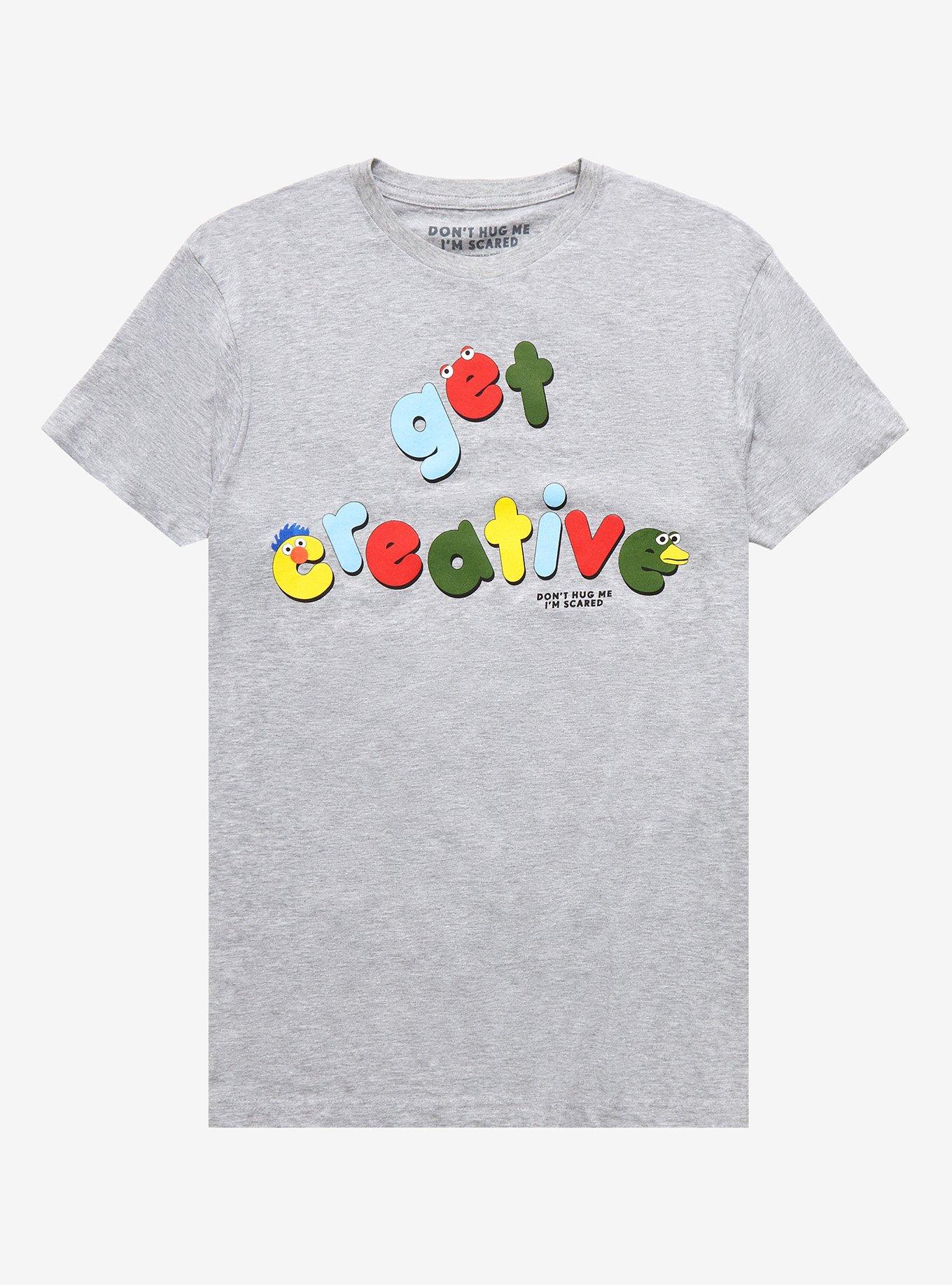 Don't Hug Me I'm Scared Get Creative Text T-Shirt, GREY, hi-res